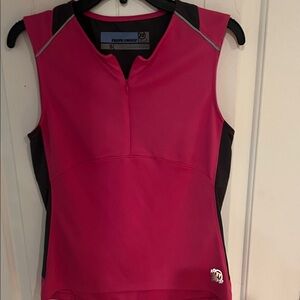 Novara Women's Fuchsia and Black Cycling Tank Top 1/4 Zip